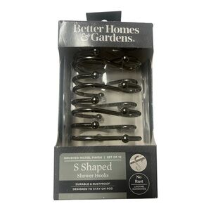 Better Homes And Gardens Brushed Nickel S-Shaped Shower Hooks